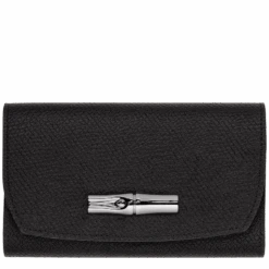 Longchamp Roseau Wallet Black - Leather