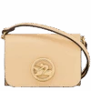 Longchamp Box-Trot Coin Purse With Shoulder Strap Straw - Leather