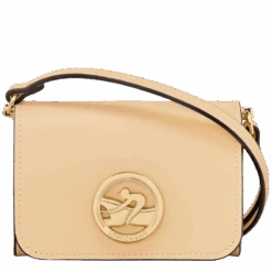 Longchamp Box-Trot Coin Purse With Shoulder Strap Straw - Leather