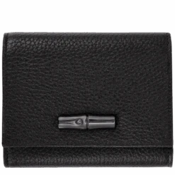 Longchamp Roseau Essential Wallet Black - Leather