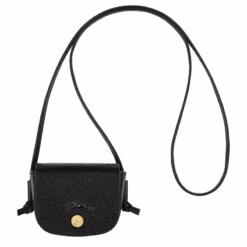 Longchamp Épure Coin Purse With Leather Lace Black - Leather