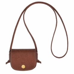 Longchamp Épure Coin Purse With Leather Lace Brown - Leather