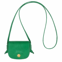 Longchamp Épure Coin Purse With Leather Lace Green - Leather