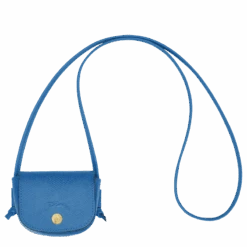 Longchamp Épure Coin Purse With Leather Lace Cobalt - Leather