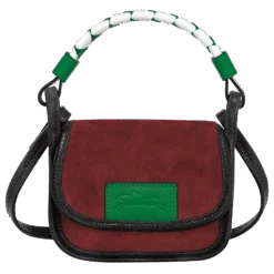 Longchamp Le Foulonné Coin Purse With Lace Mahogany - Leather