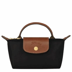 Longchamp Le Pliage Original Pouch With Handle Black - Recycled Canvas