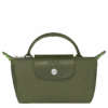 Longchamp Le Pliage Green Pouch With Handle Forest - Recycled Canvas