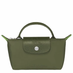 Longchamp Le Pliage Green Pouch With Handle Forest - Recycled Canvas
