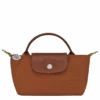 Longchamp Le Pliage Green Pouch With Handle Cognac - Recycled Canvas 2 Longchamp Le Pliage Green Pouch With Handle Cognac - Recycled Canvas -Longchamp 34175919504 0