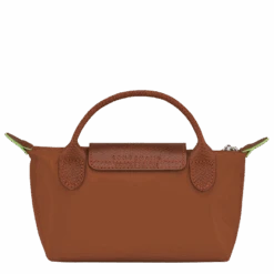 Longchamp Le Pliage Green Pouch With Handle Cognac - Recycled Canvas -Longchamp 34175919504 3