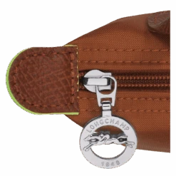 Longchamp Le Pliage Green Pouch With Handle Cognac - Recycled Canvas -Longchamp 34175919504 6