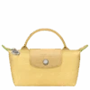 Longchamp Le Pliage Green Pouch With Handle Wheat - Recycled Canvas