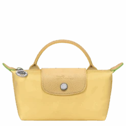 Longchamp Le Pliage Green Pouch With Handle Wheat - Recycled Canvas