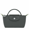 Longchamp Le Pliage Green Pouch With Handle Graphite - Recycled Canvas -Longchamp 34175919P66 0
