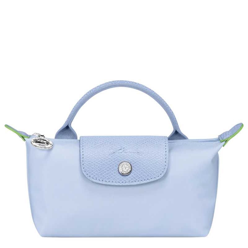 Longchamp Le Pliage Green Pouch With Handle Sky Blue - Recycled Canvas 3 Longchamp Le Pliage Green Pouch With Handle Sky Blue - Recycled Canvas