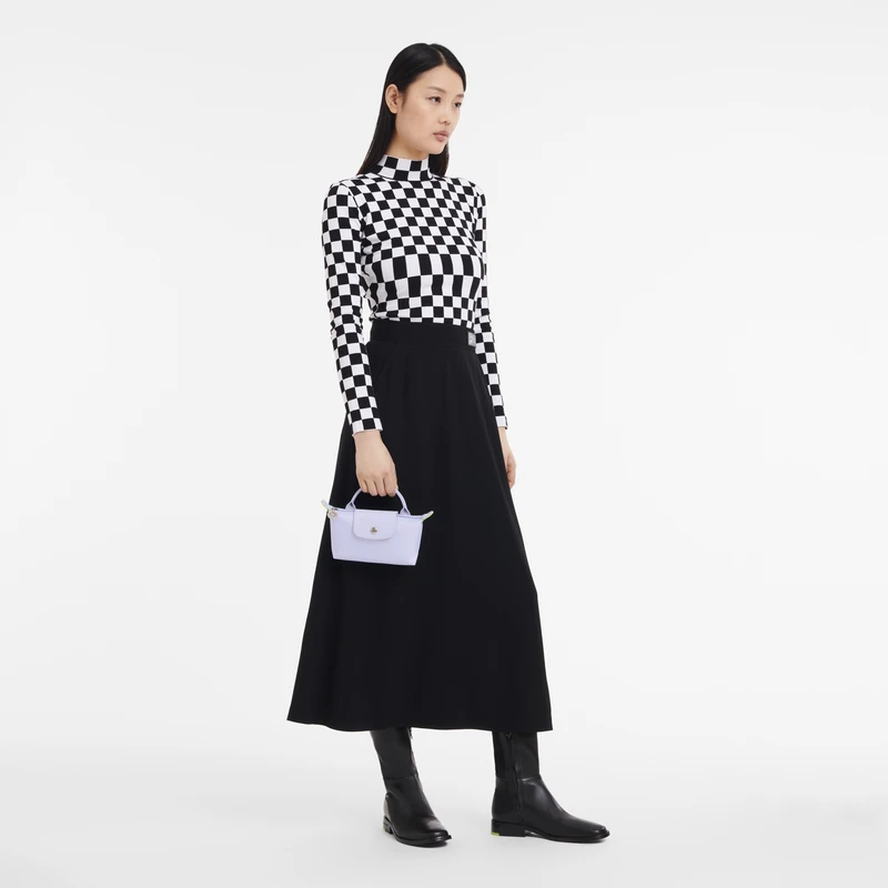 Longchamp Le Pliage Green Pouch With Handle Sky Blue - Recycled Canvas 4 Longchamp Le Pliage Green Pouch With Handle Sky Blue - Recycled Canvas - Image 2