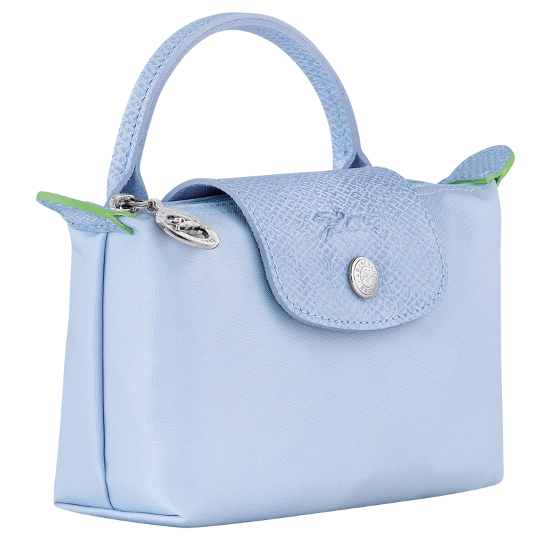 Longchamp Le Pliage Green Pouch With Handle Sky Blue - Recycled Canvas 5 Longchamp Le Pliage Green Pouch With Handle Sky Blue - Recycled Canvas - Image 3