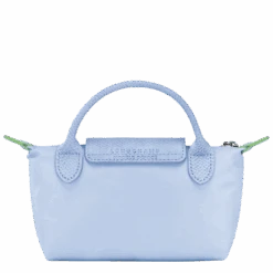 Longchamp Le Pliage Green Pouch With Handle Sky Blue - Recycled Canvas 10 Longchamp Le Pliage Green Pouch With Handle Sky Blue - Recycled Canvas -Longchamp 34175919P79 3