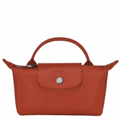 Longchamp Le Pliage City Pouch With Handle Terracotta - Canvas