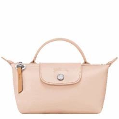Longchamp Le Pliage City Pouch With Handle Nude - Canvas