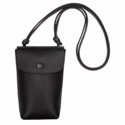 Longchamp Le Pliage Xtra Phone Case With Leather Lace Black - Leather