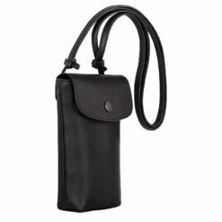 Longchamp Le Pliage Xtra Phone Case With Leather Lace Black - Leather -Longchamp 34178987001 2