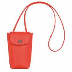 Longchamp Le Pliage Xtra Phone Case With Leather Lace Orange - Leather