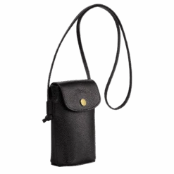Longchamp Épure Phone Case With Leather Lace Black - Leather -Longchamp 34193HYZ001 2