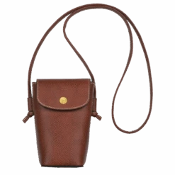 Longchamp Épure Phone Case With Leather Lace Brown - Leather