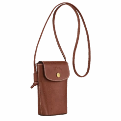 Longchamp Épure Phone Case With Leather Lace Brown - Leather -Longchamp 34193HYZ035 2