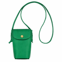 Longchamp Épure Phone Case With Leather Lace Green - Leather