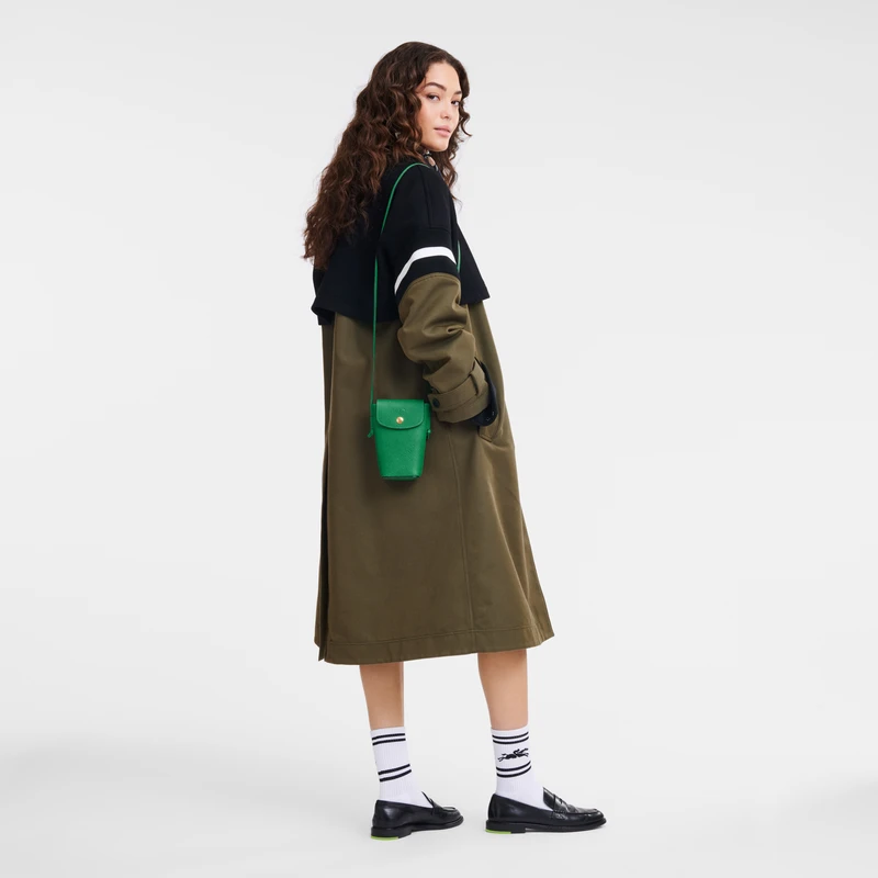 Longchamp Épure Phone Case With Leather Lace Green - Leather 4 Longchamp Épure Phone Case With Leather Lace Green - Leather - Image 2