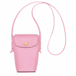 Longchamp Épure Phone Case With Leather Lace Pink - Leather