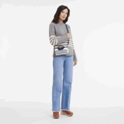 Longchamp Le Pliage Collection Pouch Navy/White - Canvas -Longchamp 34205HDF165 10