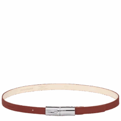 Longchamp Roseau Essential Ladies' Belt Mahogany - Leather