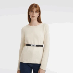 Longchamp Roseau Ladies' Belt Black - Leather -Longchamp 40021HPN001 1