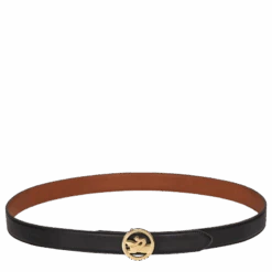 Longchamp Box-Trot Ladies' Belt Black/Cognac - Leather