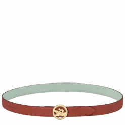 Longchamp Box-Trot Ladies' Belt Mahagony/Green-gray - Leather