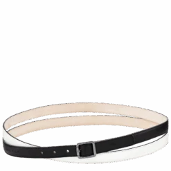 Front Page 17 Longchamp Fall/Winter 2023 Collection Ladies' Belt Black/White - Leather