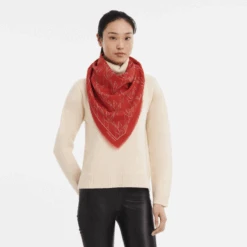 Longchamp Chevaux Recto Verso Stole Orange - OTHER -Longchamp 50126LSO017 1