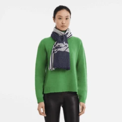 Longchamp Le Pliage Marinière Stole Navy/White - OTHER -Longchamp 50136LAI165 1