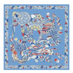 Forêt Longchamp Silk Scarf 50 Sky Blue - Silk