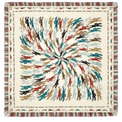 Très Paris Longchamp Silk Scarf 70 Ecru - Silk