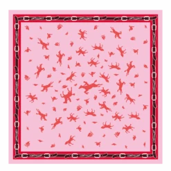 Longchamp 80's Silk Scarf 50 Pink/Orange - OTHER