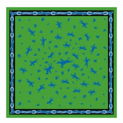 Longchamp 80's Silk Scarf 50 Lawn/Cobalt - OTHER