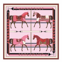 Paddock Longchamp Silk Scarf 70 Pink - OTHER