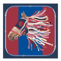 Longchamp Tête De Cheval Silk Scarf 90 Navy - OTHER