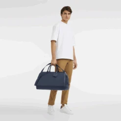Longchamp Le Foulonné M Travel Bag Navy - Leather -Longchamp L1302021556 10
