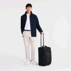 Longchamp Boxford M Suitcase Black - Canvas -Longchamp L1429080001 1