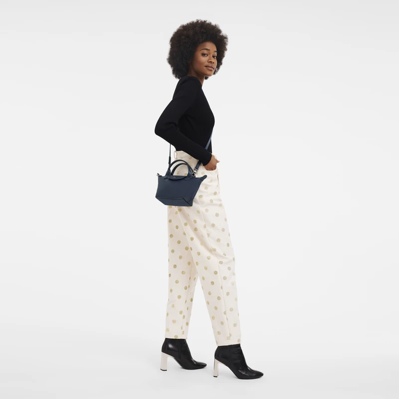 Longchamp Le Pliage Xtra XS Handbag Navy - Leather 4 Longchamp Le Pliage Xtra XS Handbag Navy - Leather - Image 2